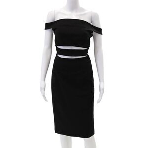 N/Nicholas Womens Cut Out Sleeveless Off The Shoulder Dress Black Size 4